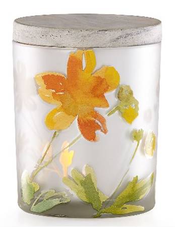 Spring Watercolors Glass Votive and Lid