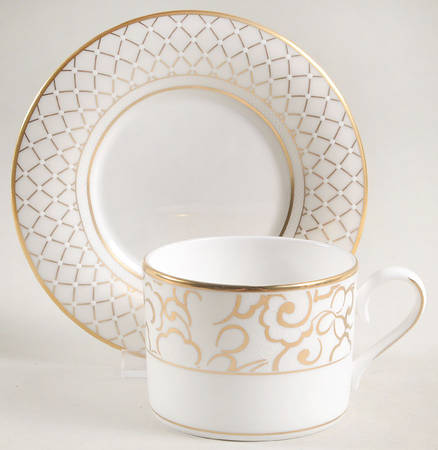 Venetian Lace Gold Flat Cup & Saucer Set