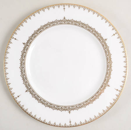 Lace Couture Gold Accent Luncheon Plate