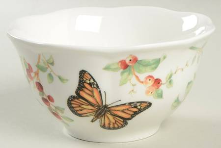 Butterfly Meadow Red Rice Bowl