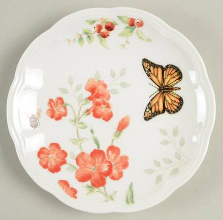 Butterfly Meadow Red Party Plate