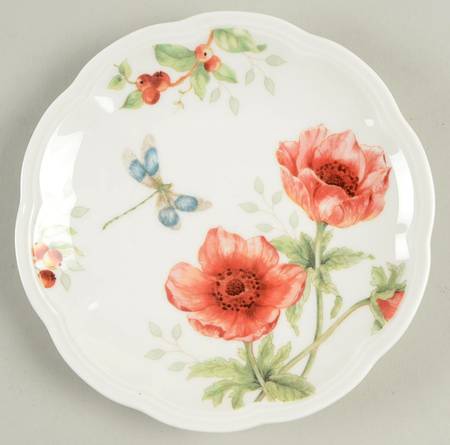 Butterfly Meadow Red Party Plate