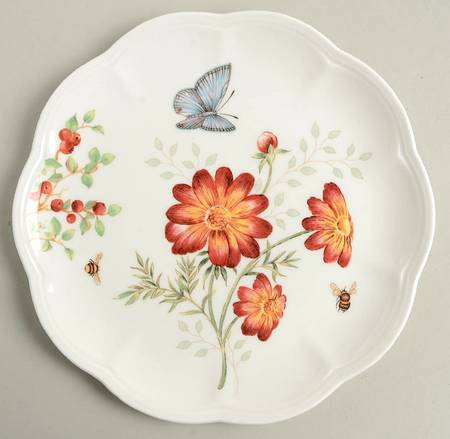 Butterfly Meadow Red Accent Luncheon Plate