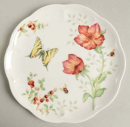 Butterfly Meadow Red Accent Luncheon Plate