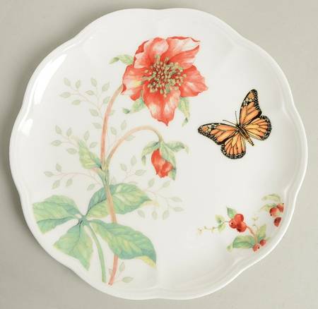 Butterfly Meadow Red Accent Luncheon Plate