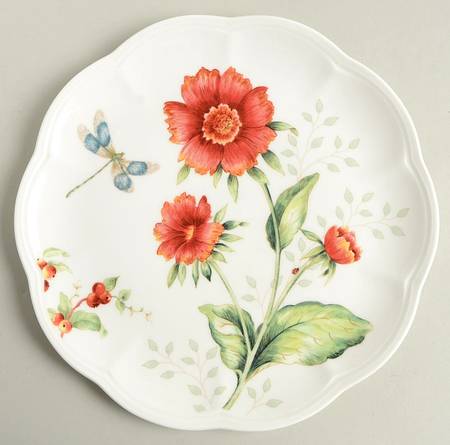 Butterfly Meadow Red Accent Luncheon Plate