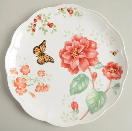 Butterfly Meadow Red Dinner Plate