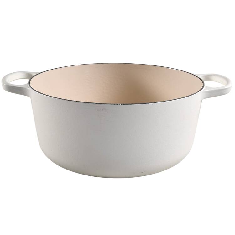 Matte White 7.25 Qt Cast Iron Dutch Oven No Lid