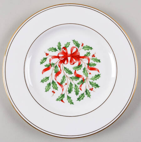 Holiday Gold Bands Accent Salad Plate