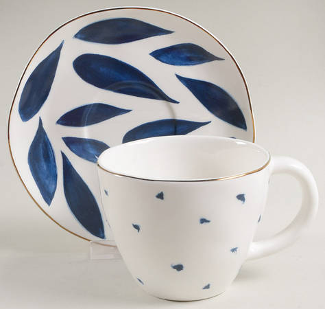 Blue Bay Flat Cup & Saucer Set