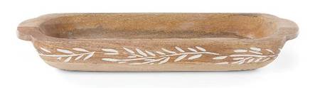 Textured Neutrals Oblong Wood Dough Bowl