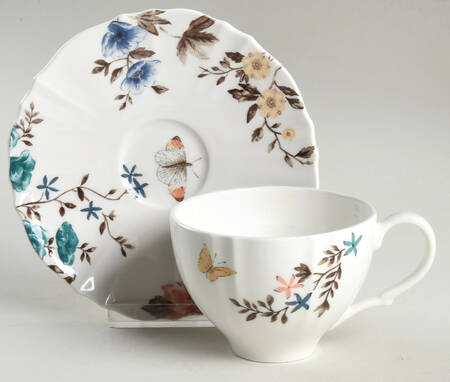 Sprig and Vine Flat Cup & Saucer Set