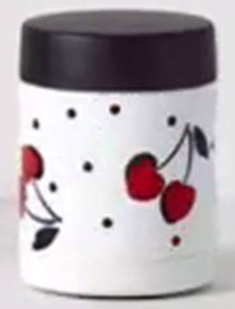 Vintage Cherry Dot Small Metal Insulated Food Container