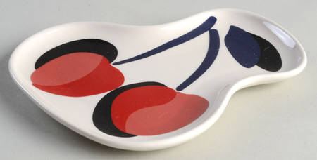 Vintage Cherry Dot Spoon Rest/Holder (Holds 1 Spoon)