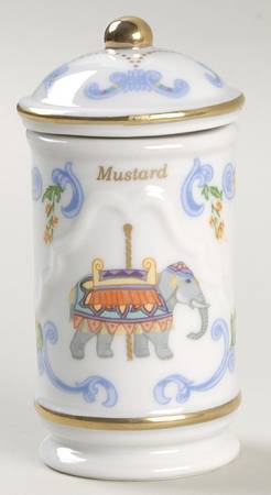 Carousel Mustard Spice Jar & Lid