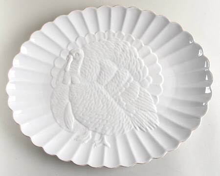 French Perle Scallop 18" Oval Serving Platter