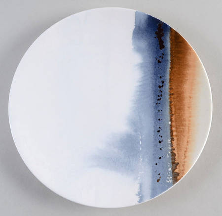 Watercolor Horizons Indigo Luncheon Plate