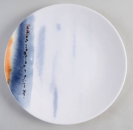 Watercolor Horizons Indigo Dinner Plate
