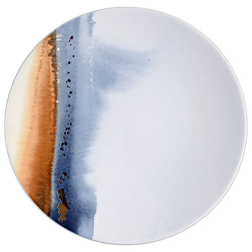 Watercolor Horizons Indigo Luncheon Plate