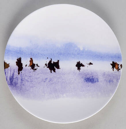 Watercolor Horizons Amethyst Tidbit Plate
