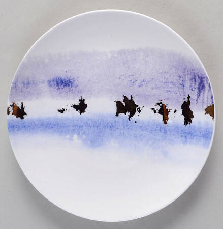 Watercolor Horizons Amethyst Tidbit Plate