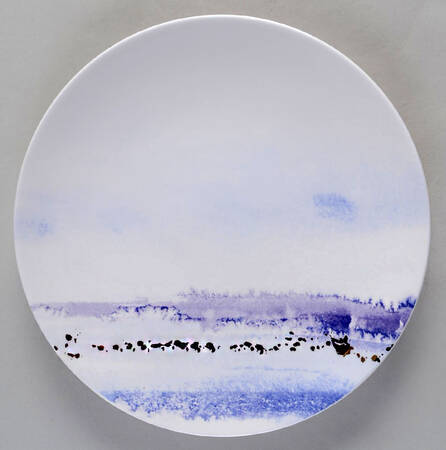 Watercolor Horizons Amethyst Luncheon Plate
