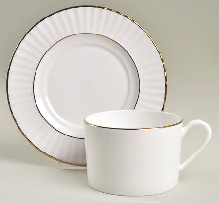 Citation Gold White Flat Cup & Saucer Set