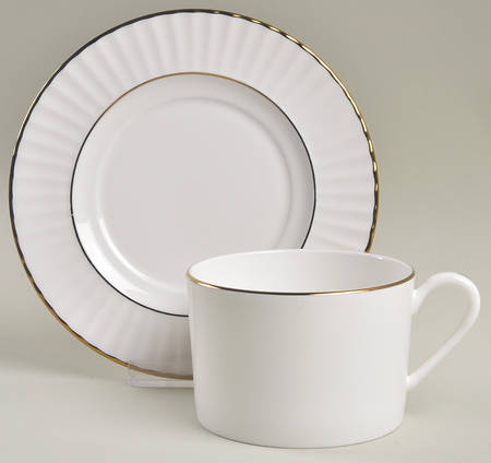 Citation Gold White Flat Cup & Saucer Set