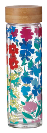 Floral Field Glass Water Bottle & Lid