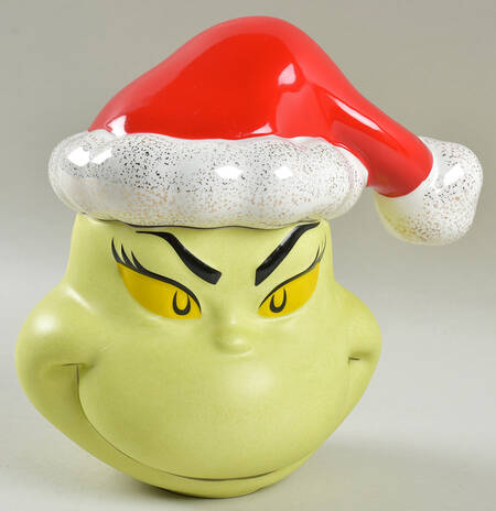 Merry Grinchmas Figural Candy Jar & Lid