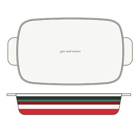 Merry & Bright-Striped 13"  Rectangular Baker