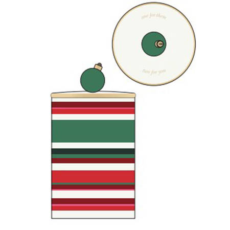 Merry & Bright-Striped Cookie Jar & Lid