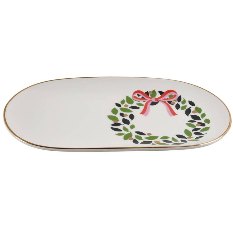 Evergreen Be Jolly Milk & Cookie Set Plate