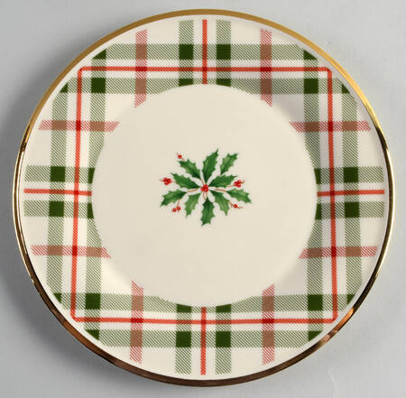 Holiday Plaid Accent Luncheon Plate