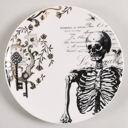Vintage Gold Halloween Accent Salad Plate