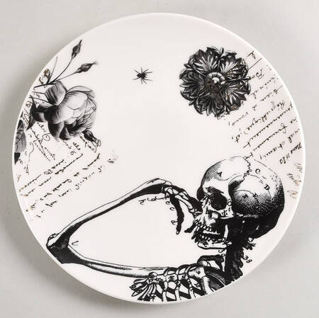 Vintage Gold Halloween Accent Salad Plate