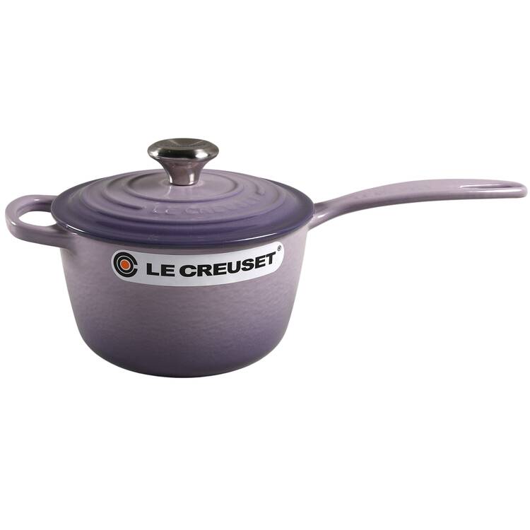 Provence, Bluebell Purple 1.75 Qt Cast Iron Saucepan with Lid