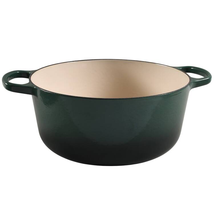 Emerald Green 7.25 Qt Cast Iron Dutch Oven No Lid