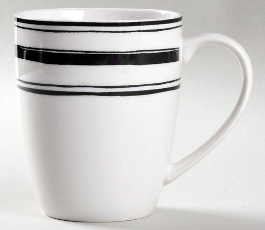 Illustrated Stripes Black Mug