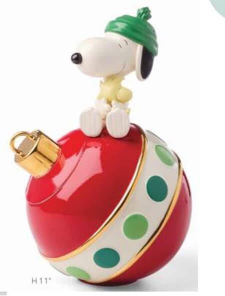 Snoopy Christmas Figural Cookie Jar & Lid