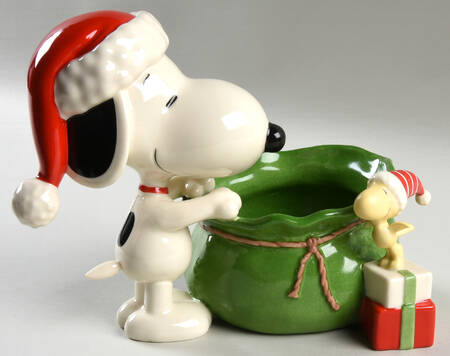 Snoopy Christmas Figural Candy Bowl