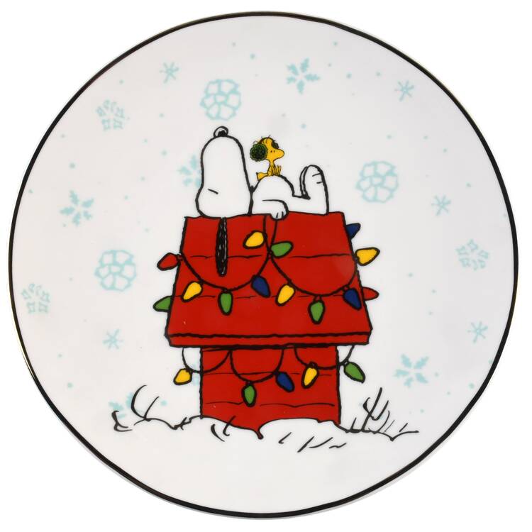 Snoopy Christmas Accent Salad Plate