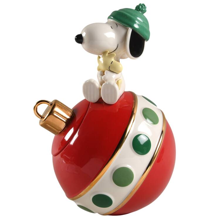 Snoopy Christmas Figural Cookie Jar & Lid