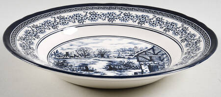 Halcyon Blue Rim Soup Bowl