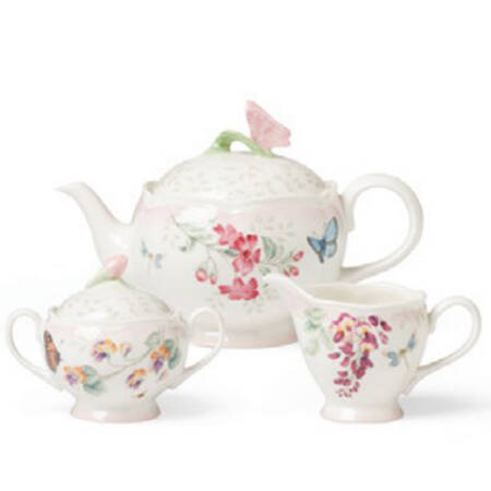 Butterfly Meadow Pink Ombre Teapot & Lid