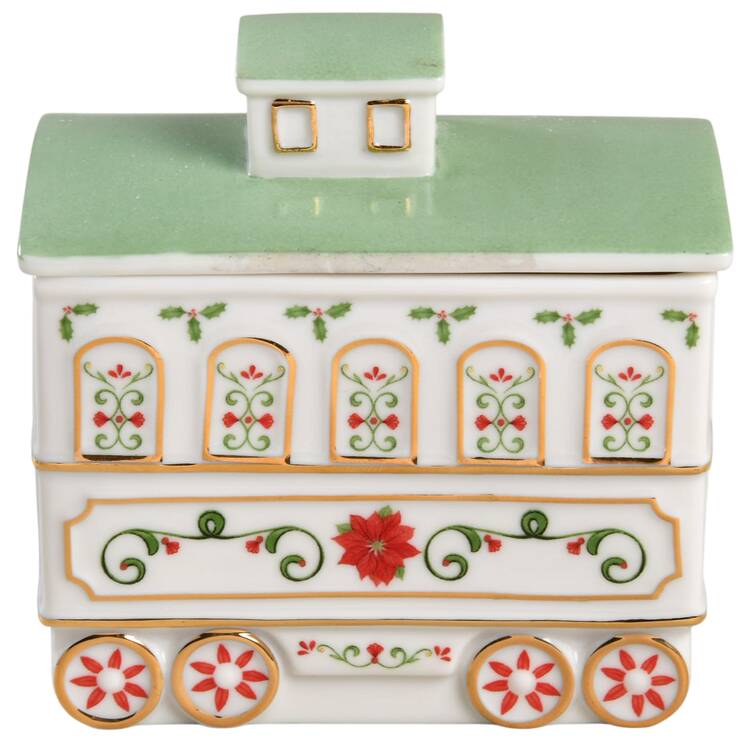 Lenox Village (2nd Edition) Caboose & Lid Train Serving Set