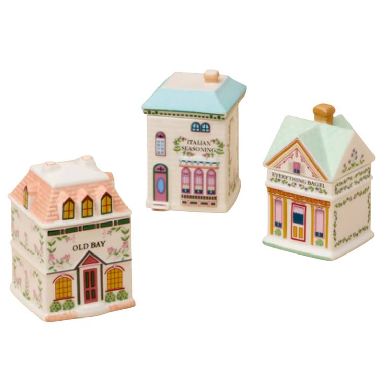 Lenox Village (2nd Edition) Spice Jars (Box Set of 3: Everything Bagel, Italian Seasoning, Old Bay)