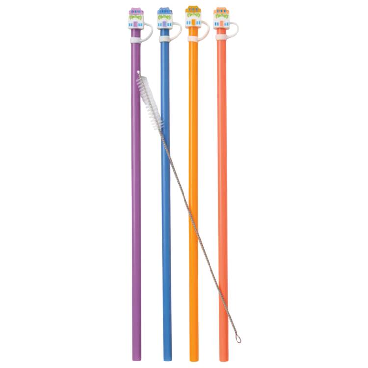 Lenox Village (2nd Edition) Straws with House Caps - Set of 4