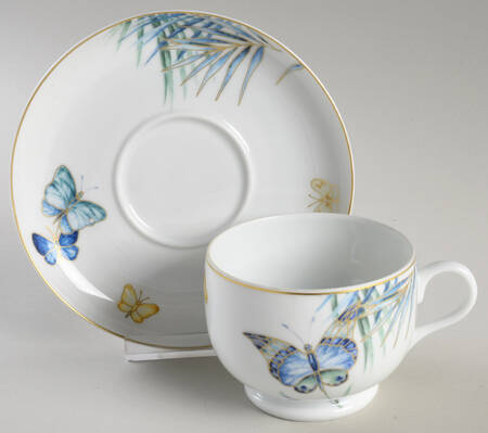 Papillons Footed Cup & Saucer Set