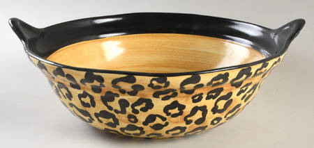 Leopard Print 12" Round Handled Bowl